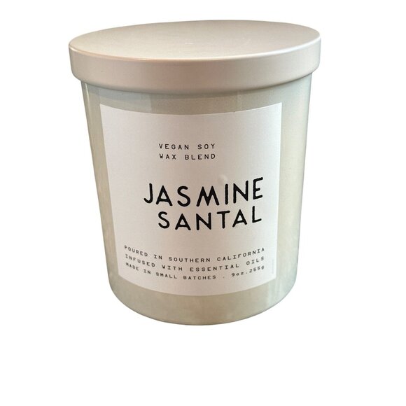Leoben Company Jasmine and Santal Scented Candle 9 Oz 1 Wick Vegan Soy Wax Gift - Picture 1 of 6